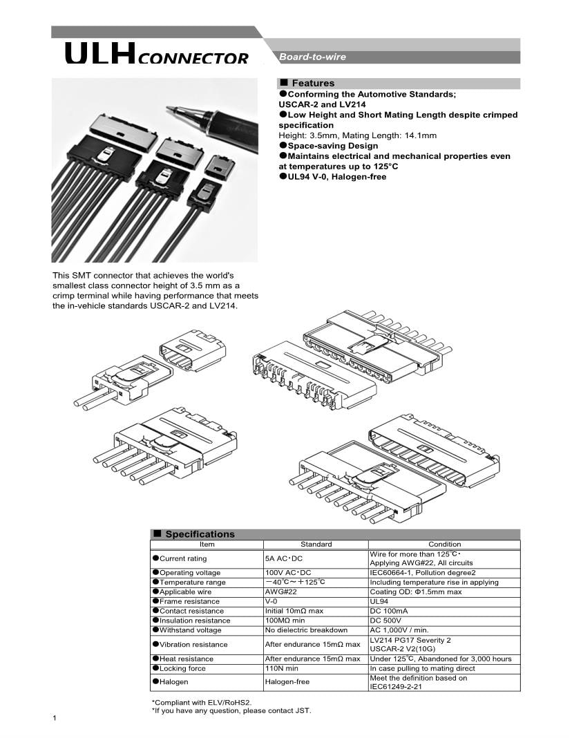 JST Connectors Datasheets Mouser