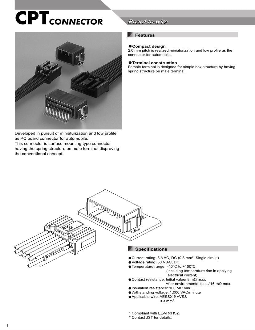 JST Connectors Datasheets Mouser