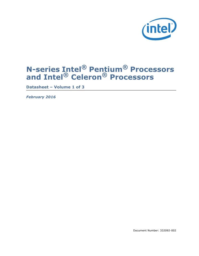 N-series Intel® Pentium® Processors and Intel® Celeron® Processors