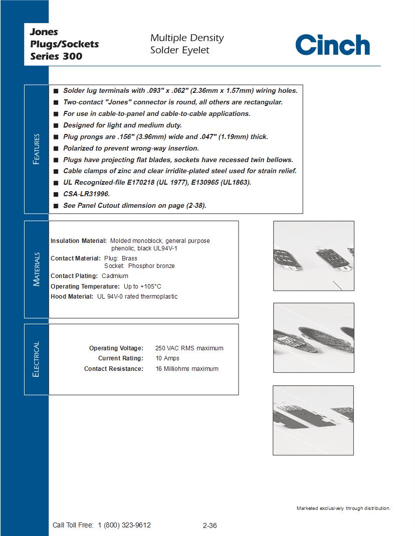 Jones Plugs & Sockets Datasheets Mouser
