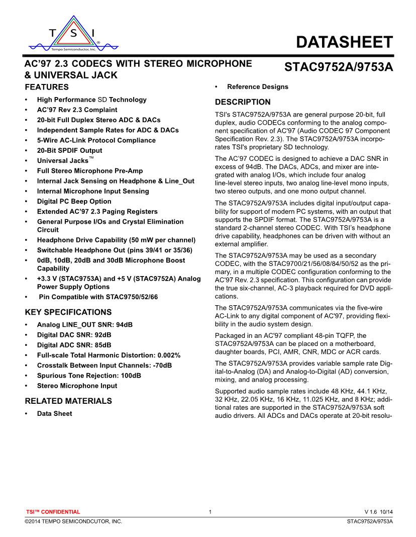 Sigmatel stac9752 driver