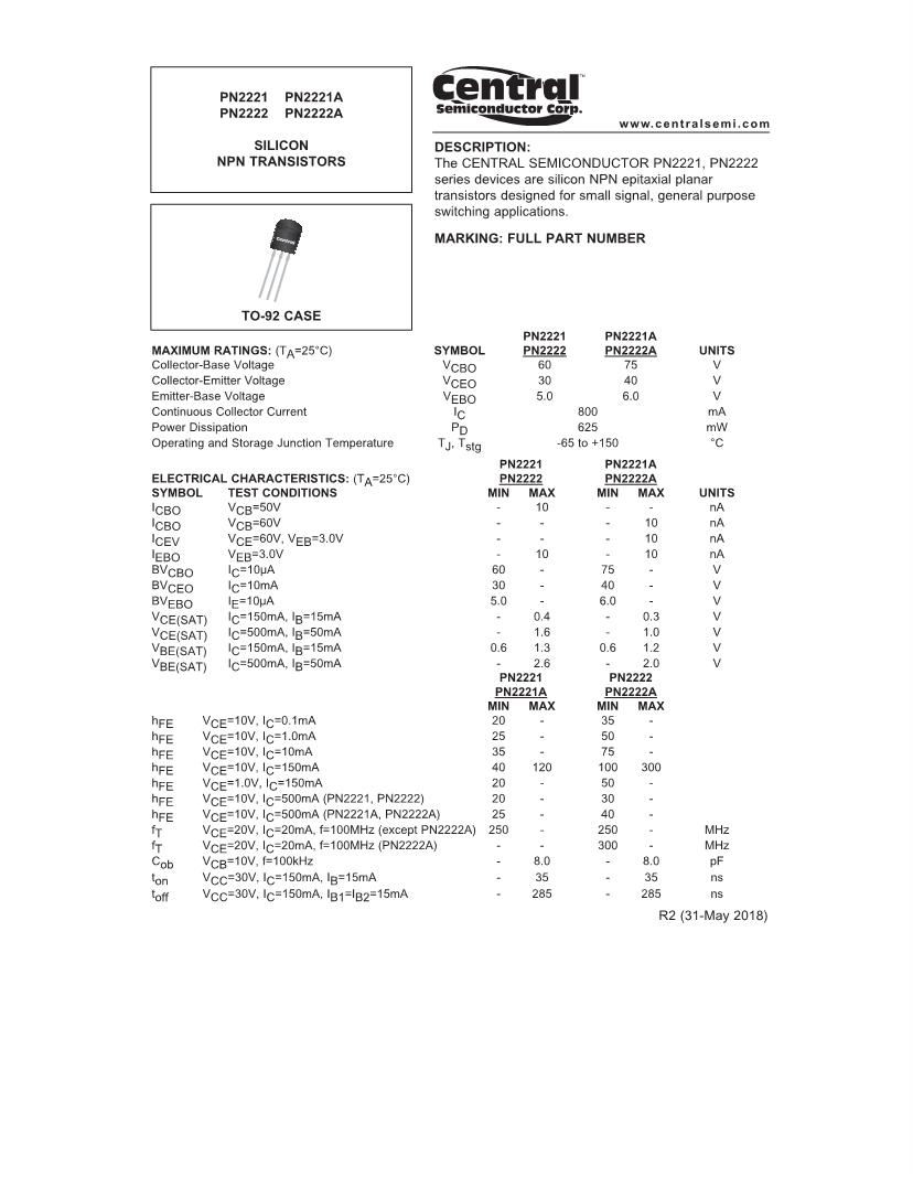 PN2222A Bipolar Transistors BJT Mouser