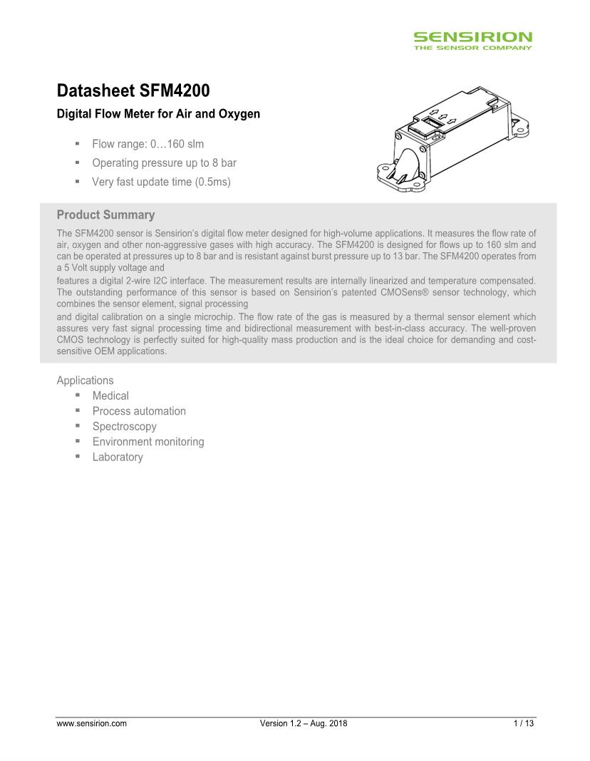 Flow Meter Sensors Datasheets Mouser