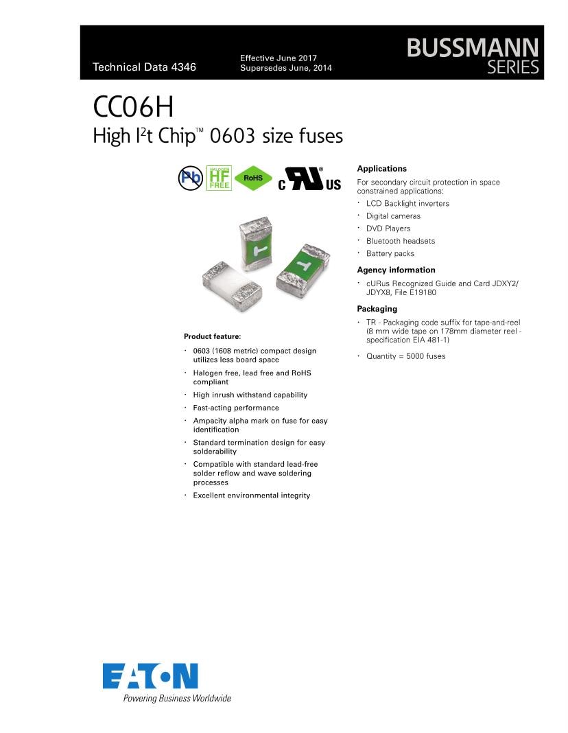 Bussmann / Eaton Fuses Datasheets Mouser