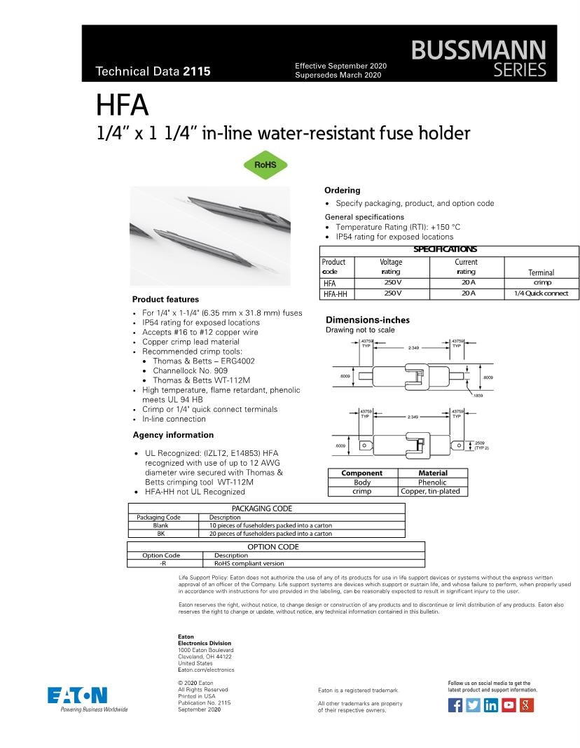 Fuse Holder Datasheets Mouser