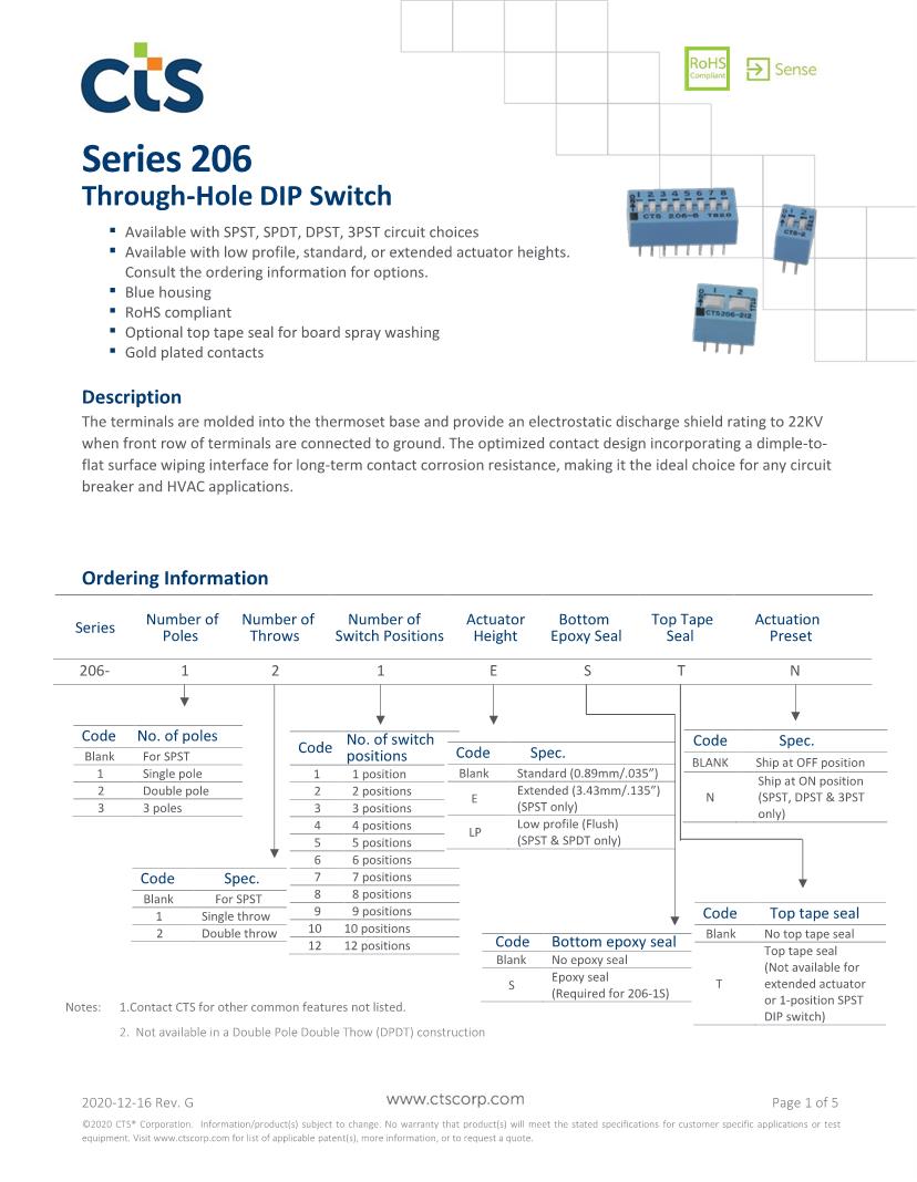 Spdt Switch Datasheet