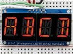 Display Development Tools Quad Alphanumeric Display - Red 0.54 Digits w/ I2C Backpack - STEMMA QT / Qwiic