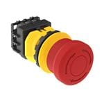 Emergency Stop Switches / E-Stop Switches SSA-EB1P-11 Kit Includes:; SSA-EB1 Panel-mount Emergency Stop Push Button; 40 mm Actuator; Contacts: 1NC/1NO; Screw Terminals; 30 mm mounting hole; and SSA-EB1 Accessory; E-Stop Legend; Emergency Stop