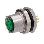 Circular Metric Connectors M12 D-Code Connector  Vertical  Female  Panel Mount  IP68
