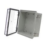 Enclosures, Boxes & Cases PC+10% Fiberglass Box with Stainless Steel Latch and Clear Cover (8.6x8.27x3.94)