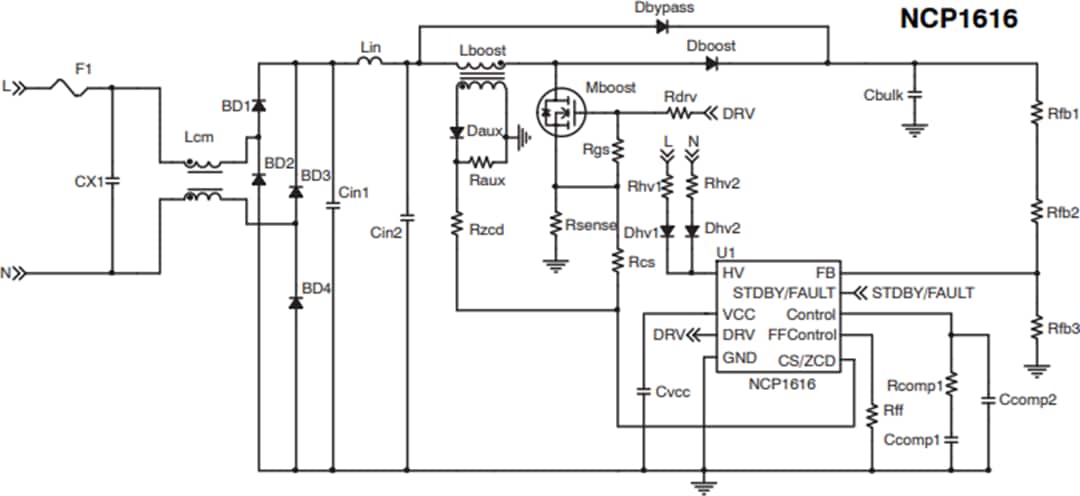 NCP1616 Power Factor Correction Controller - ON Semi | Mouser