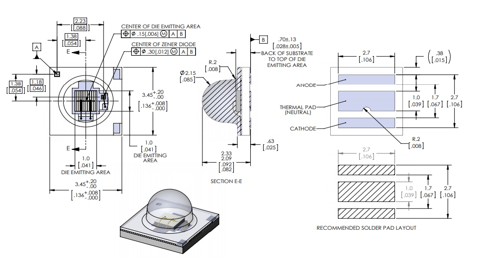 SST06IRD Dual Junction Infrared LED Luminus Devices Mouser