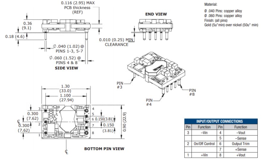 Mechanical Drawing - Murata UWS-Q12 Isolated DC-DC Converters Mechanical Drawing - Murata UWS-Q12 Isolated DC-DC Converters
