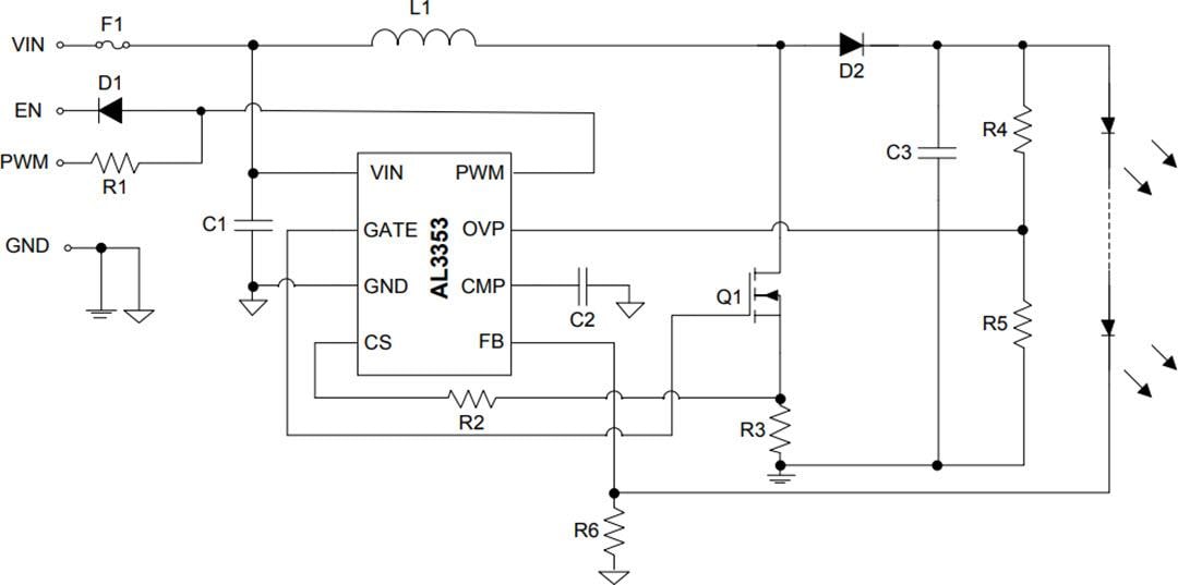 AL3353 High Performance Boost LED Controller Diodes Inc Mouser