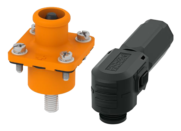 Battery shop pole connectors