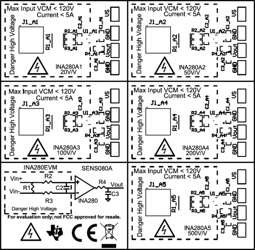 INA280 Current Sensing Evaluation Module (EVM) TI Mouser