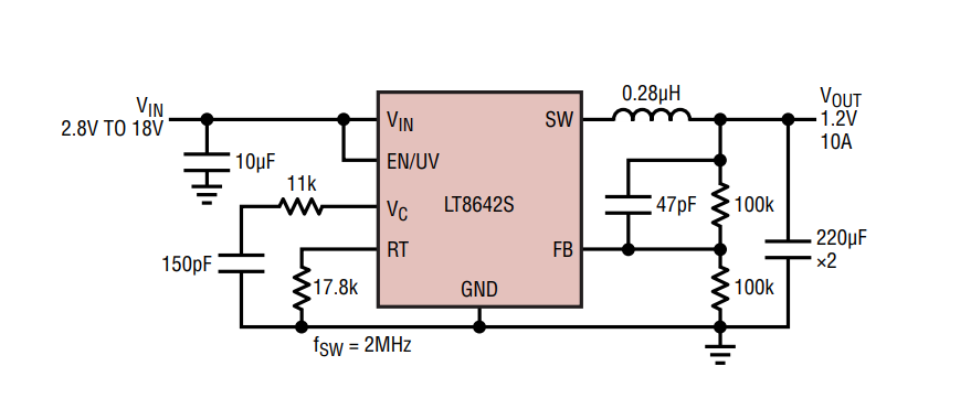 Application Circuit Diagram - Analog Devices Inc. LT8642S/LT8642-1 Step-Down Silent Switchers 2 Application Circuit Diagram - Analog Devices Inc. LT8642S/LT8642-1 Step-Down Silent Switchers 2