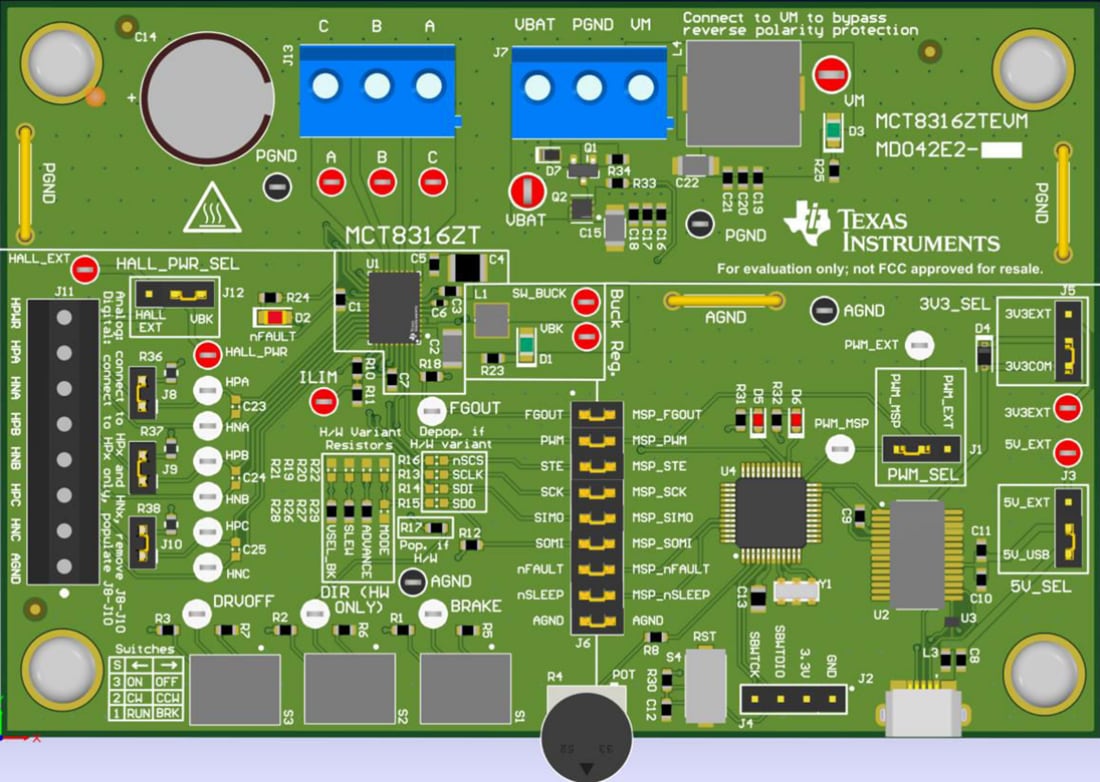 MCT8316ZTEVM Driver Evaluation Module (EVM) - TI | Mouser