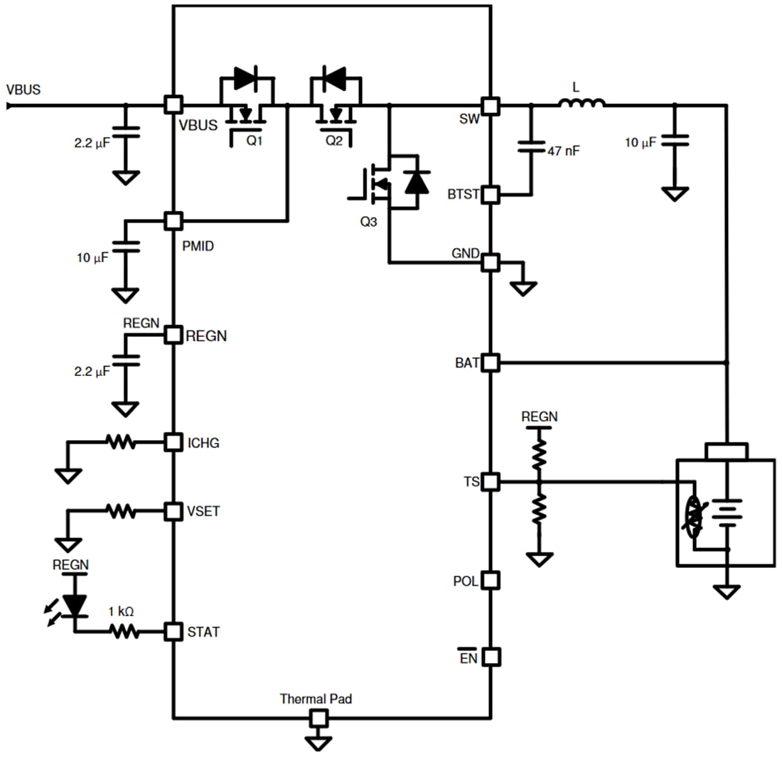 bq25300 SwitchMode Battery Charger TI Mouser