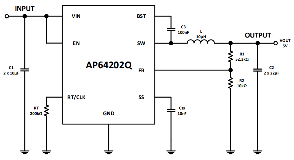 AP64202Q Synchronous Buck Converter Diodes Inc Mouser