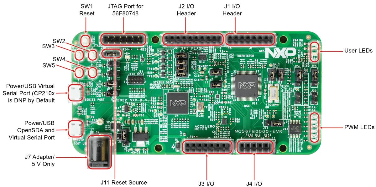 NXP Semiconductors MC56F80000-EVK Evaluation Kit NXP Semiconductors MC56F80000-EVK Evaluation Kit