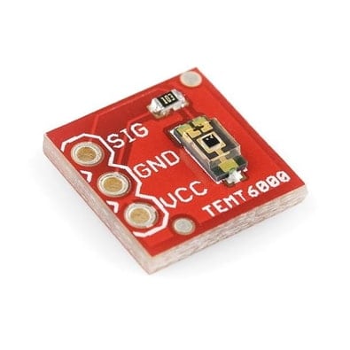 TEMT6000 ambient light sensor.