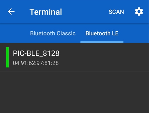 BLE terminal–scanning for new devices