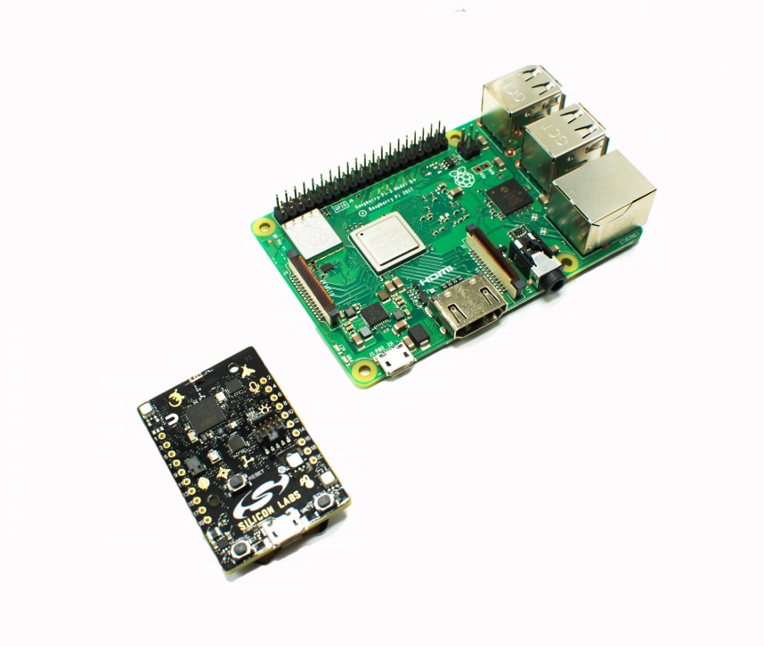 UrsaLeo IoT hardware—comprising a Thunderboard 2 module and Raspberry Pi 3B+