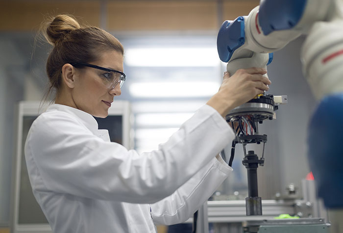 Collaborative robots share the same space as coworkers.