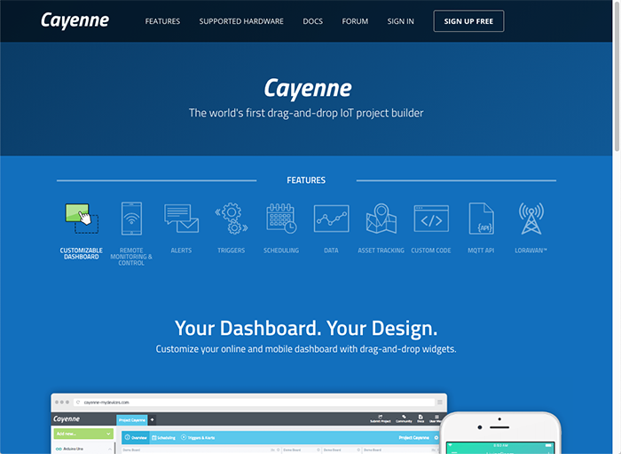 myDevices Cayenne is a cloud-based platform for building IoT applications