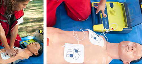 Chest compression CPR.