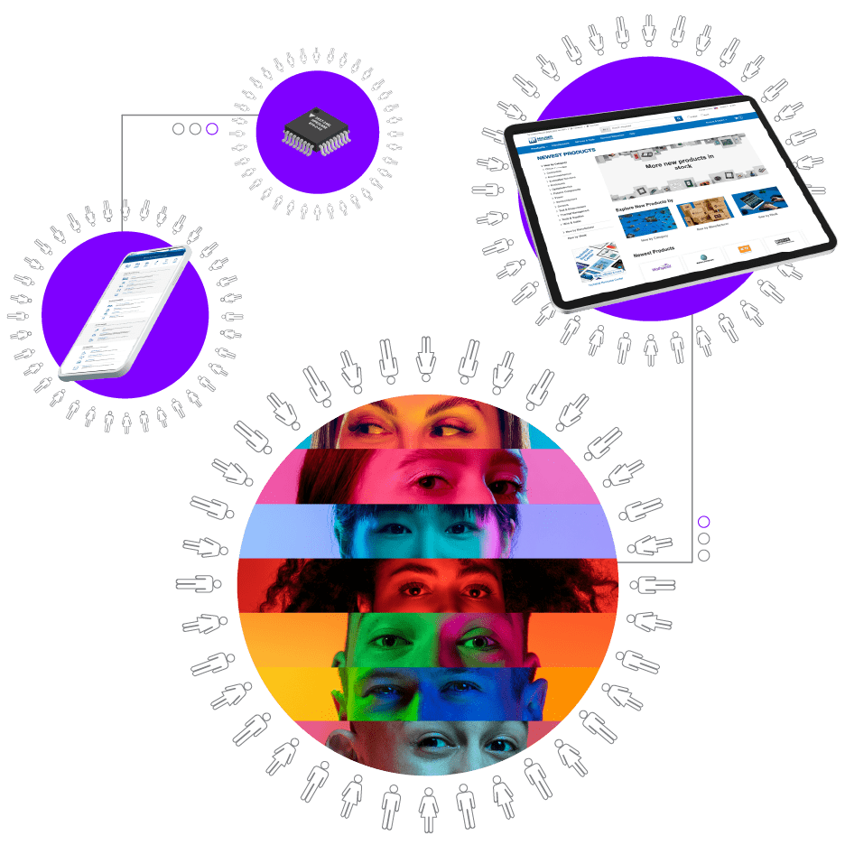 Seven sets of eyes from various men and women