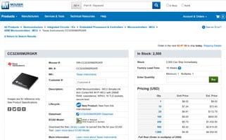 Mouser product detail page