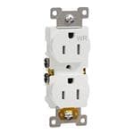AC Power Plugs & Receptacles WR/TR 15A DUPLEX OUTLET RESI WH