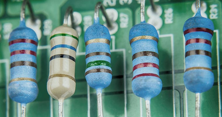 Calculating Resistor Color Codes 4 band resistors in a circuit board